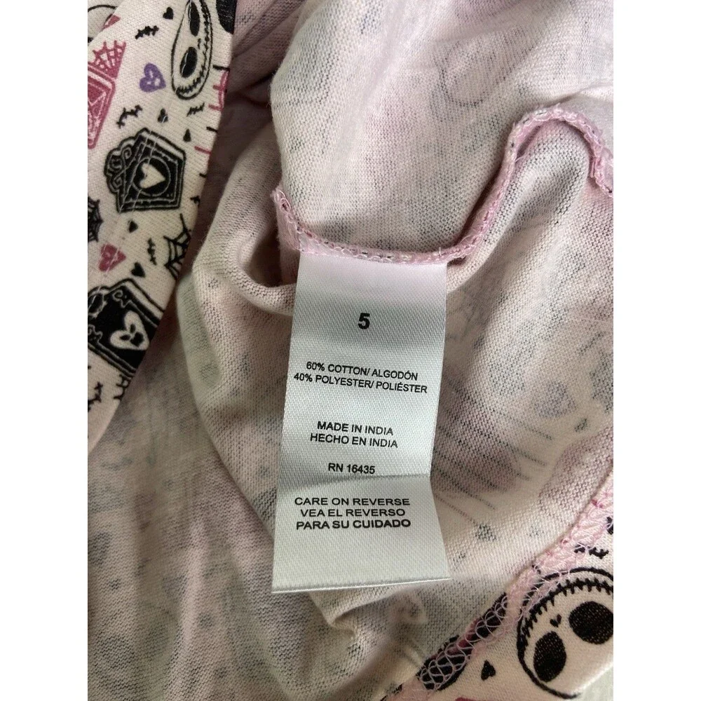 Disney Nightmare Before Christmas Jack Sally Long Sleeve T-Shirt Girls Size 5